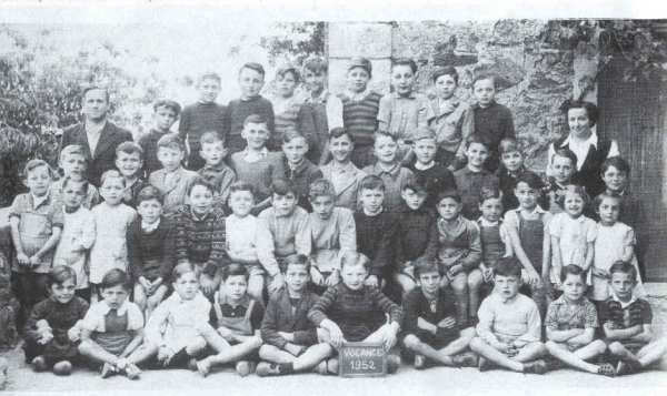 Photo de la classe de 1952 de l’école de Vocance